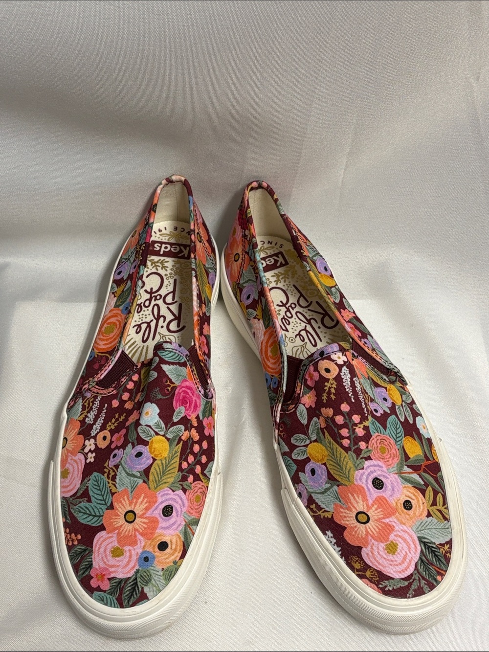 Keds x Rifle Paper Company Blossom Slip On Sneakers Size 9.5 - Picture 2 of 5